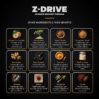 Z-Drive additional ingredients including Chikoo fennel dates turmeric and cocoa